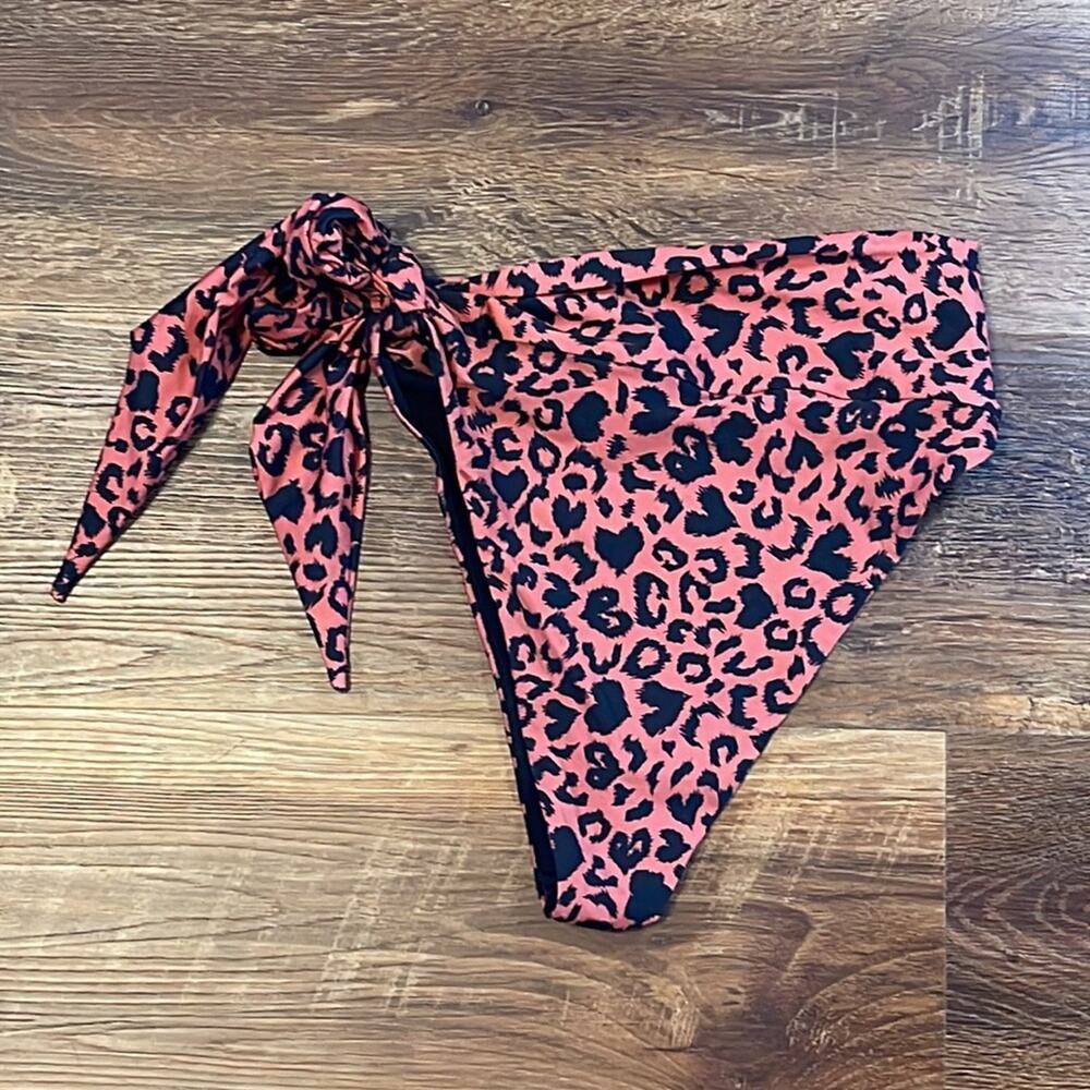 Beach Riot Brownish Red and Black Leopard Print Bikini Bottoms Women's Size S - Picture 3 of 7